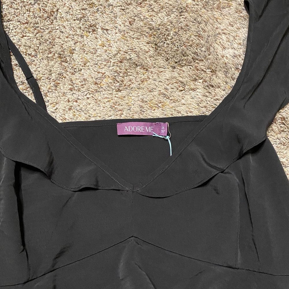 NWT Adore Me Bay Lake Cami Black Ruffle Work Top Size 2x - Picture 3 of 13